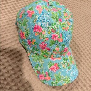NEVER WORN DISNEY WORLD Lilly Pulitzer Floral Blue and Pink Hat